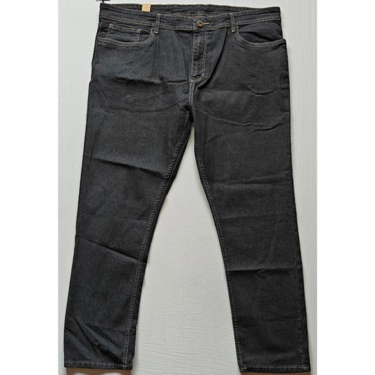 PKRKART Men's Cotton Blended Solid Plus Size Jeans (Dark Grey)
