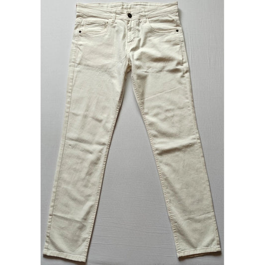 PKRKART Men's Cotton Blended Solid Classic Fit Jeans (Beige)