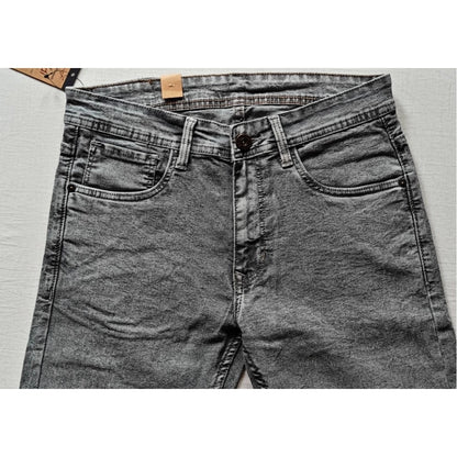 PKRKART Men's Cotton Blended Solid Tapered Jeans (Grey)