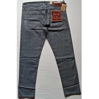 PKRKART Men's Cotton Blended Solid Tapered Jeans (Grey)