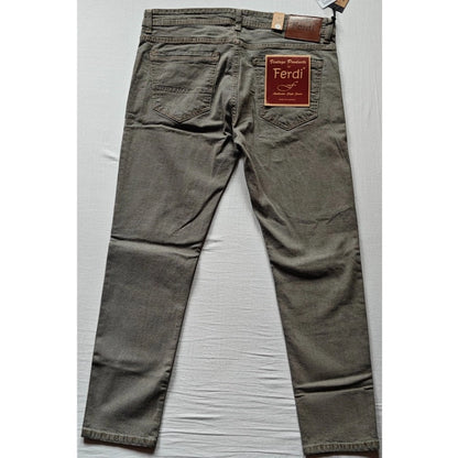 PKRKART Men's Cotton Blended Solid Tapered Jeans (Khaki)