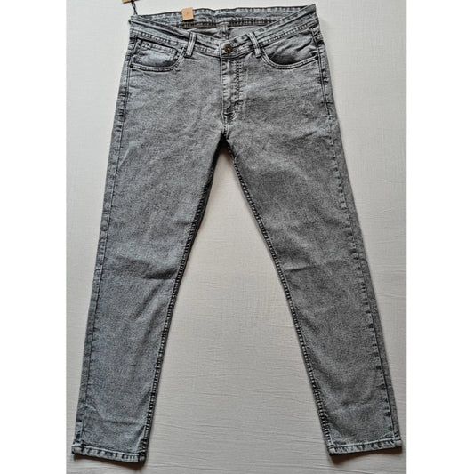 PKRKART Men's Cotton Blended Solid Tapered Jeans (Grey)