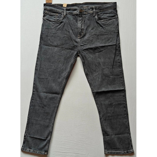 PKRKART Men's Cotton Blended Solid Plus Size Jeans (Dark Grey)