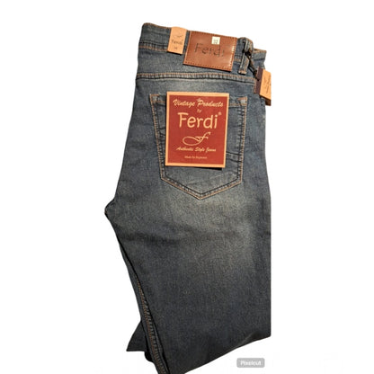 PKRKART Men's Cotton Blended Solid Tapered Jeans (Blue)