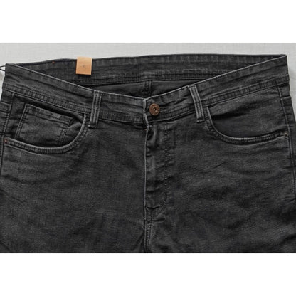 PKRKART Men's Cotton Blended Solid Tapered Jeans (Grey)