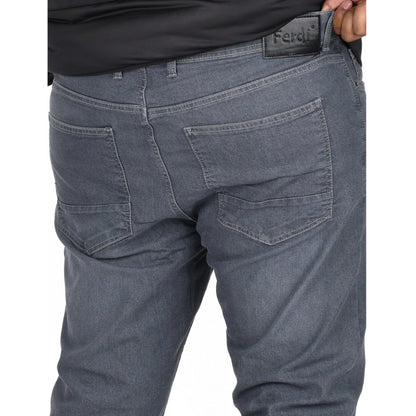 PKRKART Men's Cotton Blended Solid Plus Size Jeans (Grey)