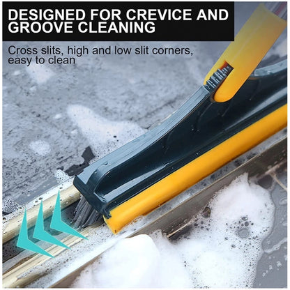 PKR Kart Plastic 2 in 1 Bathroom Cleaning Brush with Wiper (Yellow)