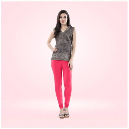 PKRKART Women's Cotton Blended Solid Churidar leggings (Pink)