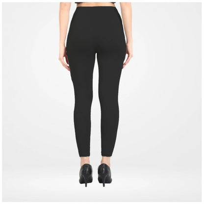 PKRKART Women's Cotton Blended Solid Ankle legging (Black)