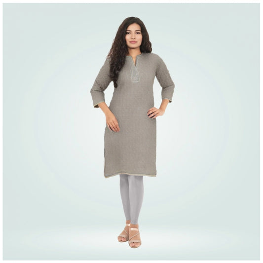 PKRKART Women's Cotton Blended Solid Shimmer Ankle leggings (Silver Gray)