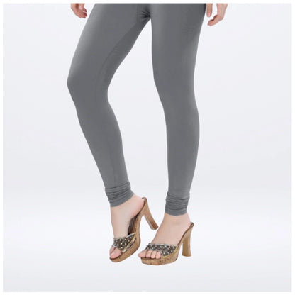 PKRKART Women's Cotton Blended Solid Churidar leggings (Silver Gray)