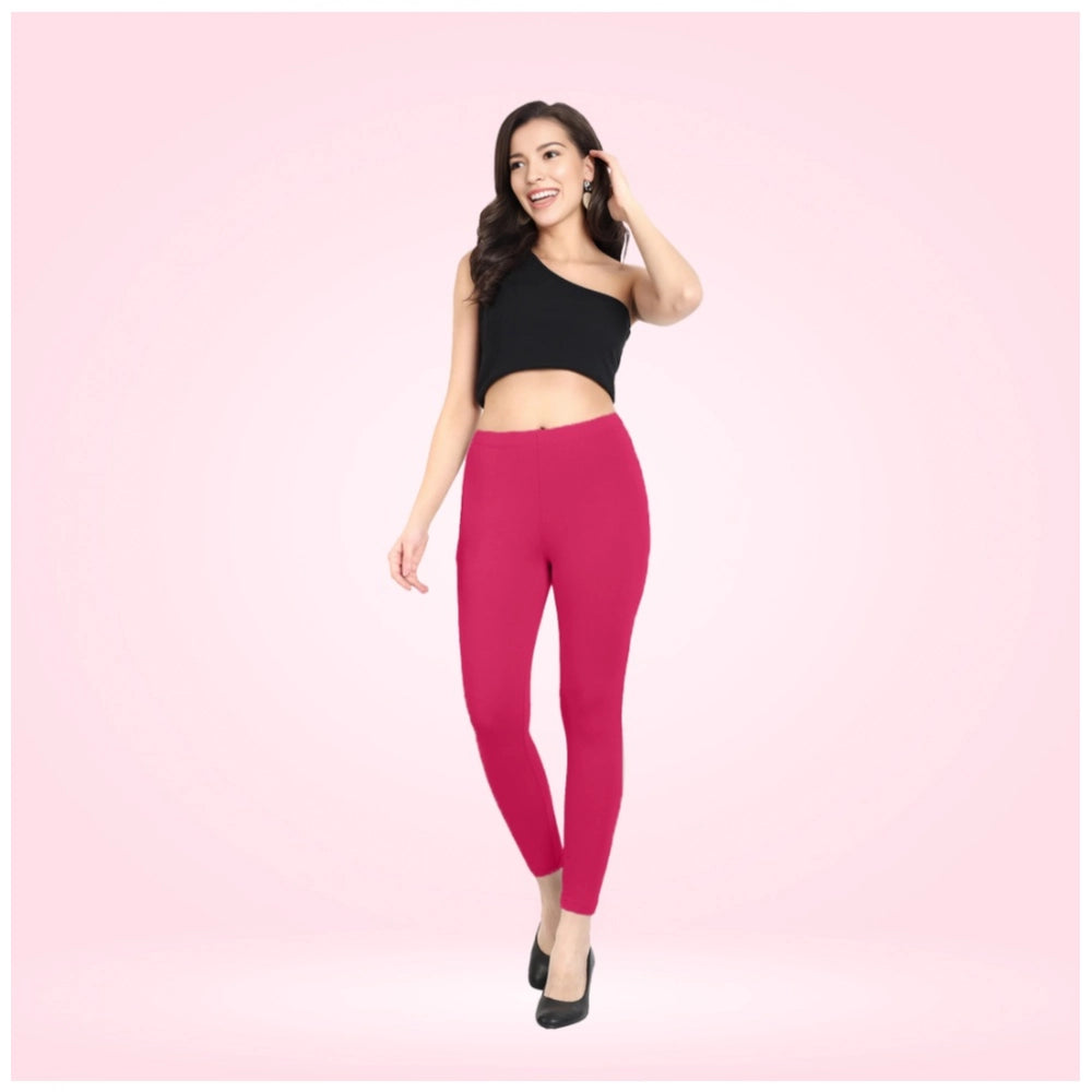 PKRKART Women's Cotton Blended Solid Ankle legging (Rani)
