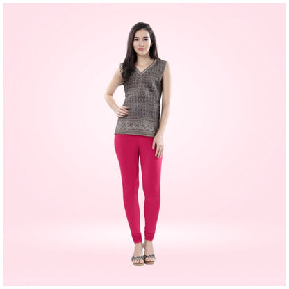 PKRKART Women's Cotton Blended Solid Churidar leggings (Rani)