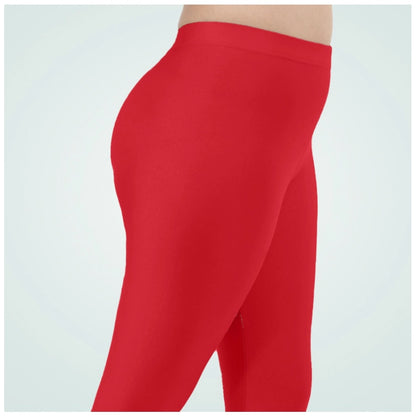 PKRKART Women's Cotton Blended Solid Shimmer Ankle leggings (Red)