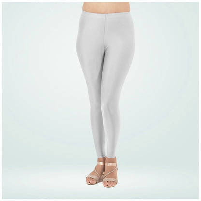 PKRKART Women's Cotton Blended Solid Shimmer Ankle leggings (Silver)