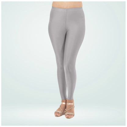 PKRKART Women's Cotton Blended Solid Shimmer Ankle leggings (Silver Gray)