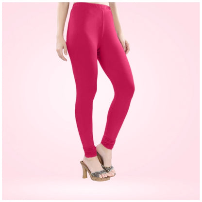 PKRKART Women's Cotton Blended Solid Churidar leggings (Rani)