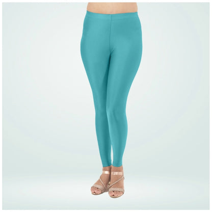 PKRKART Women's Cotton Blended Solid Shimmer Ankle leggings (Blue)