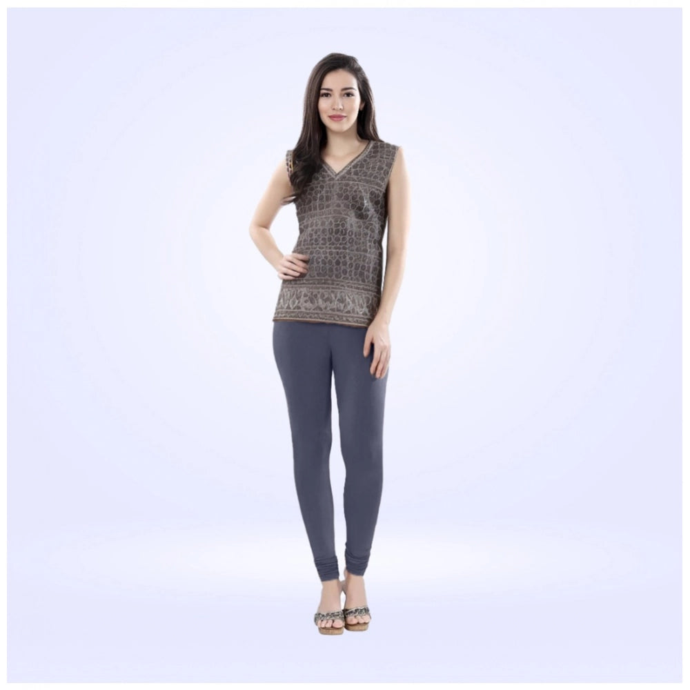 PKRKART Women's Cotton Blended Solid Churidar leggings (Navy)