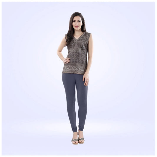 PKRKART Women's Cotton Blended Solid Churidar leggings (Navy)
