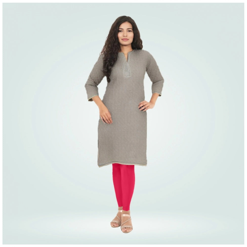 PKRKART Women's Cotton Blended Solid Shimmer Ankle leggings (Rani)