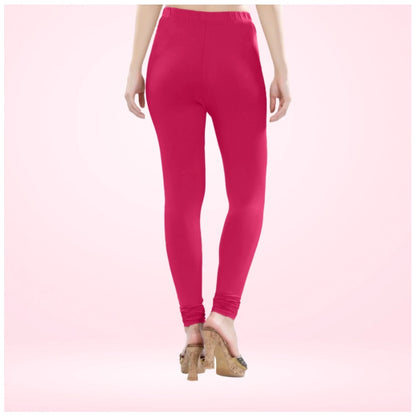 PKRKART Women's Cotton Blended Solid Churidar leggings (Rani)