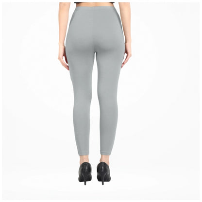 PKRKART Women's Cotton Blended Solid Ankle legging (Silver Gray)