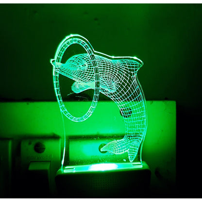 PKR Kart Circle With Dolphin AC Adapter Night Lamp