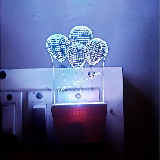 PKR Kart Fly With Dream Balloons AC Adapter Night Lamp