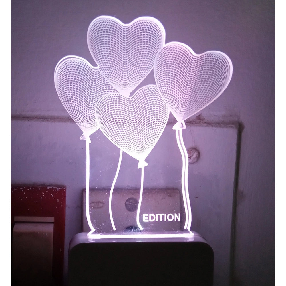 PKR Kart Heart Balloons AC Adapter Night Lamp