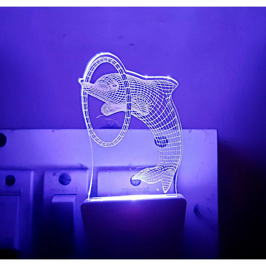PKR Kart Circle With Dolphin AC Adapter Night Lamp