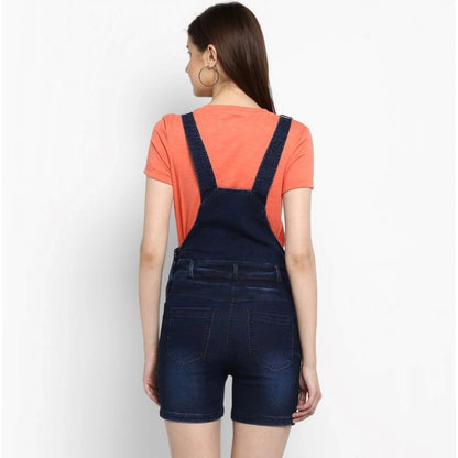 PKRKART Women's Denim Shorts Style Dungaree Pant (Blue)