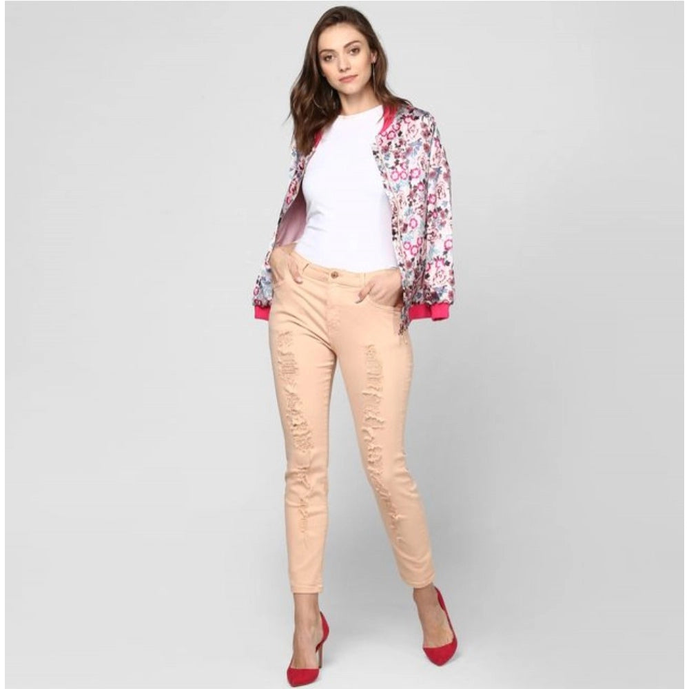 PKRKART Women's Satin Floral 3/4th Sleeve Jacket (Multicolor)