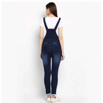 PKRKART Women's Denim Distressed Dungaree Pant (Blue)