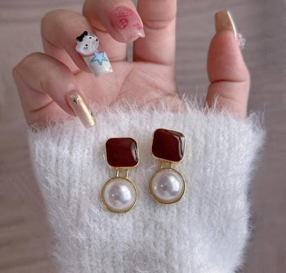 Korean Earrings for Women & Girls | Trendy Western Stud & Drop Earrings Stylish White Pearl Earrings for Party, Wedding & Daily Wear