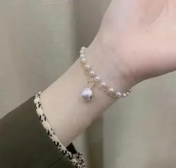 Metal, Alloy Pearl Gold-plated Bracelet