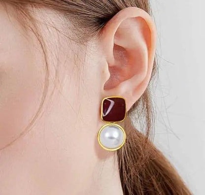 Korean Earrings for Women & Girls | Trendy Western Stud & Drop Earrings Stylish White Pearl Earrings for Party, Wedding & Daily Wear