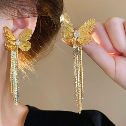 Radiant Golden Butterfly Earring