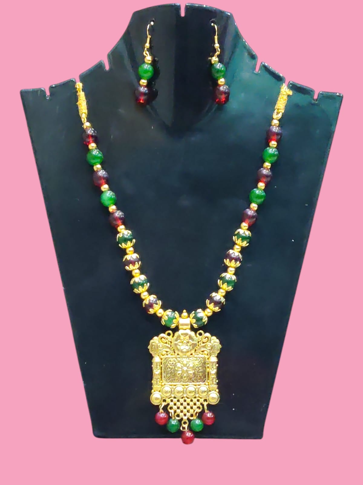 Multi colour Long oxidised necklace golden oxidised jewellery set for women and girls