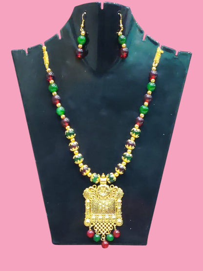 Multi colour Long oxidised necklace golden oxidised jewellery set for women and girls
