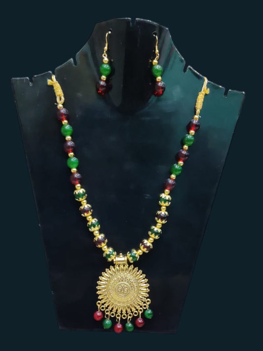 Multi colour Long oxidised necklace golden oxidised jewellery set for women and girls
