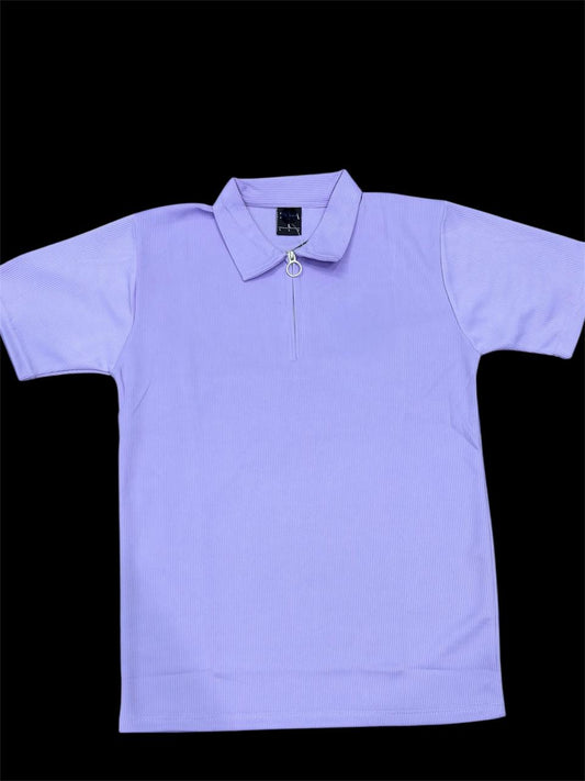 Cotton T-shirt, purple short sleeve