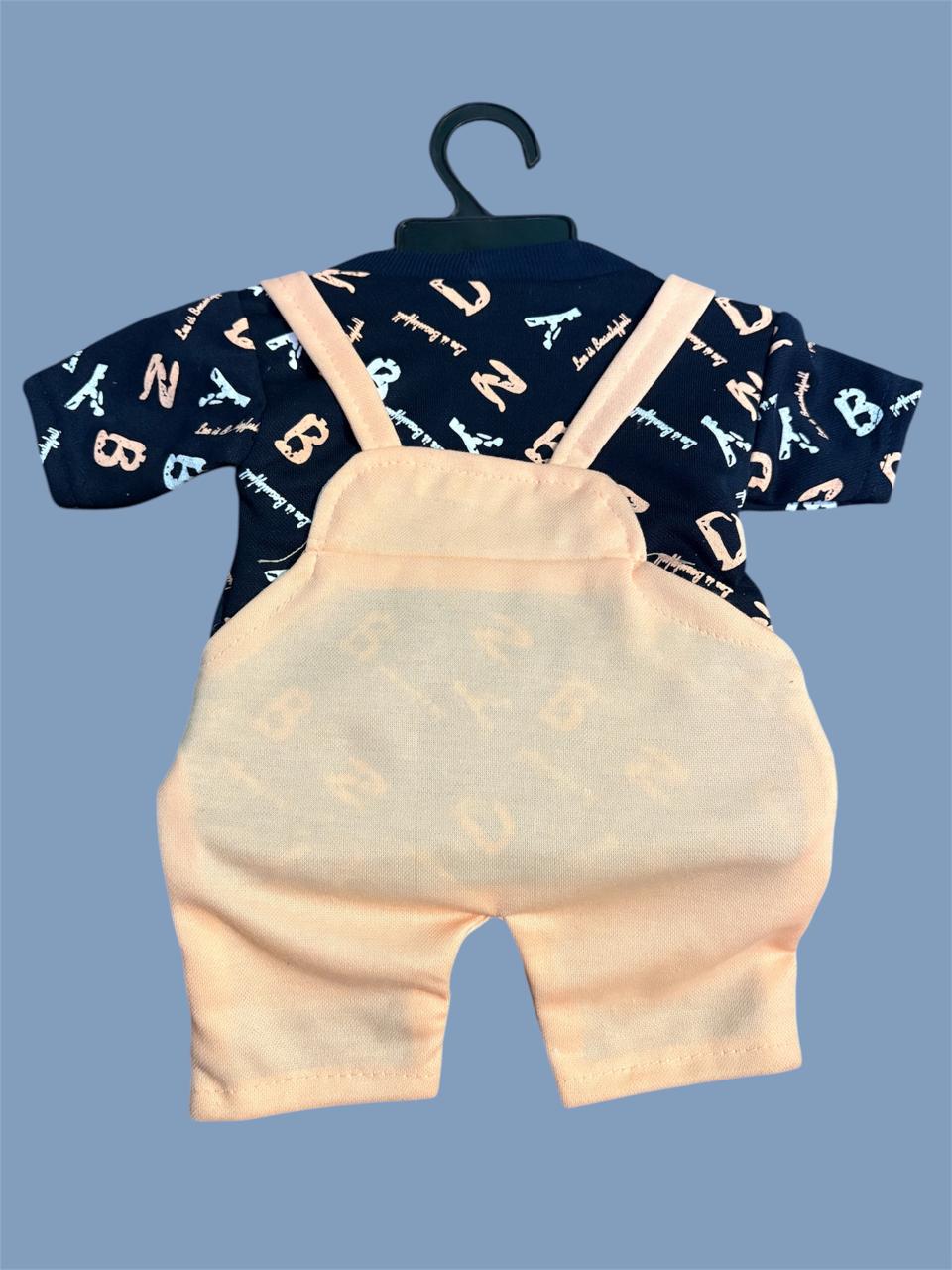 New Born Baby Boy's And Baby Girl's Cotton Denim Dungaree Dress Clothing Set (0-6 Months,pink)
