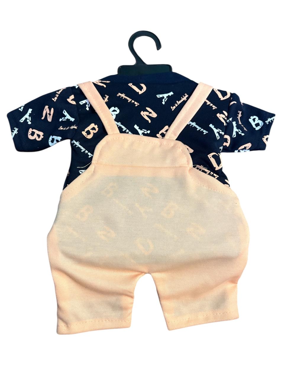 New Born Baby Boy's And Baby Girl's Cotton Denim Dungaree Dress Clothing Set (0-6 Months,pink)