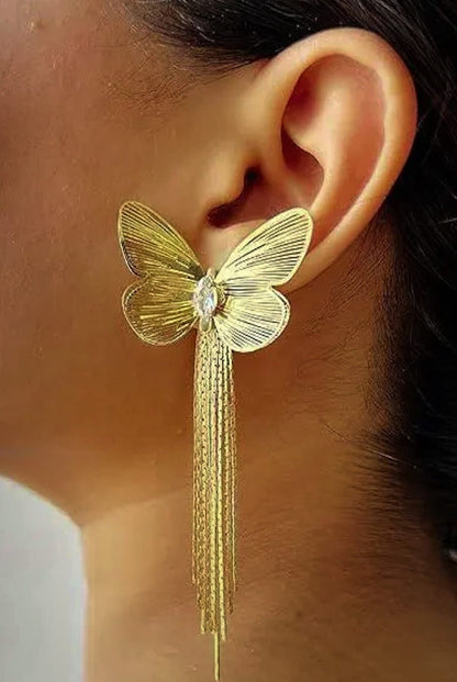 Radiant Golden Butterfly Earring