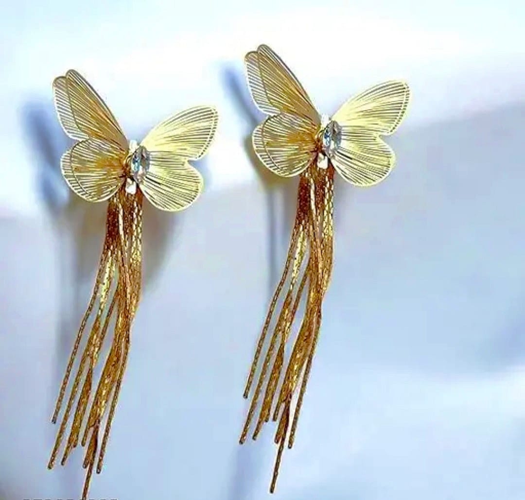 Radiant Golden Butterfly Earring